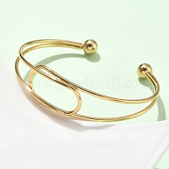 Bracelets manchettes en acier inoxydable 304&nbsp;BJEW-L682-034G