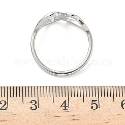 Fingerringe aus 304 Edelstahl mit Zirkonia für Damen&nbsp;RJEW-F189-05P
