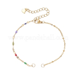 Armbandherstellung aus emaillierten Ketten und Satellitenketten aus Edelstahl 304&nbsp;AJEW-JB01562