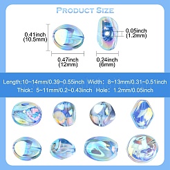 40 Stück 8 Stile galvanisieren transparente Acrylperlen&nbsp;OACR-CJ0002-48