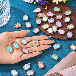40 pendentif en strass de verre de couleur mixte en alliage plaqué UV de 2 couleurs&nbsp;FIND-PJ0001-41