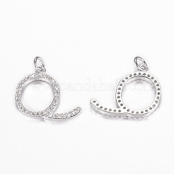 Pendentifs en zircone cubique micro-pavés en laiton écologiques&nbsp;ZIRC-F070-01P-Q-FF