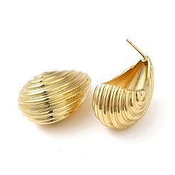 Gestellplattierte Messing-Ohrstecker in Muschelform für Damen&nbsp;X-EJEW-Z019-20G