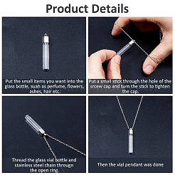 DIY-Sets zur Herstellung von Halskettenanhängern aus Edelstahl 304 und Glasflaschen&nbsp;DIY-HS0001-51P