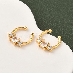 Anneaux de nez circulaires/fers à cheval en laiton pavé de zircones cubiques transparentes&nbsp;EJEW-D337-18A-G