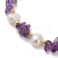 Braccialetti di perline di ametista naturale per le donne&nbsp;BJEW-F478-02D