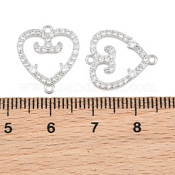 Breloques de connecteur en laiton micro pavé de zircone cubique transparente&nbsp;CU-CBA7BFE-03G-P