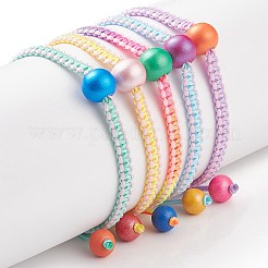 5pcs 5pcs ensemble de bracelets de perles tressées rondes en bois naturel&nbsp;BJEW-JB08807