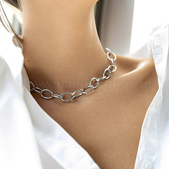 S925 Silber geometrische Kreis Kette Halskette Mode minimalistischen trendigen Schmuck&nbsp;AT6850