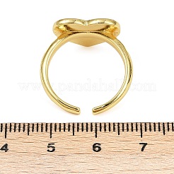 Manschettenring mit rosa Emaille-Herz und offenem Auge&nbsp;RJEW-F135-08G