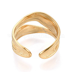 Placcatura ionica (ip) anello polsino in acciaio inossidabile 304&nbsp;X-RJEW-N038-112LG