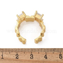 Anneaux de manchette en laiton micro pave clair zircone cubique&nbsp;RJEW-C120-07G