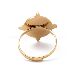 Ionenplattierung (IP) Emaille flach rund mit Sonnensiegel-Manschettenring&nbsp;RJEW-G265-07G