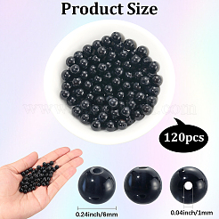 120 Stück natürliche schwarze Onyxperlen&nbsp;G-PA0001-06A