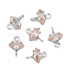 Dijes conectores de ojo de caballo con circonitas cúbicas y pavé de latón de Shegrace&nbsp;XGRQ2O948-436B-P