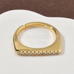 Micro ottone spianare anelli zirconi&nbsp;RJEW-H258-04G