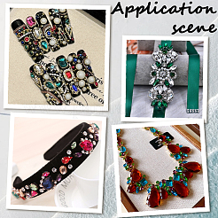 60 Stück 6 Stile Zinklegierung Strass zum Aufnähen Strasse&nbsp;FIND-CY0001-07