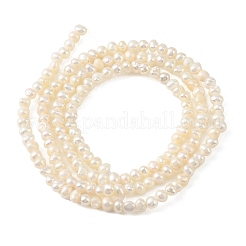 Fili di perle di perle d'acqua dolce coltivate naturali&nbsp;PEAR-L034-14B