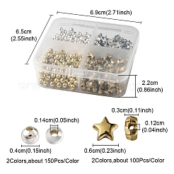 500 Stück 4-teilige Distanzperlen aus Eisen&nbsp;DIY-YW0006-96