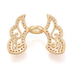 Tappi di perline in zirconia cubica trasparente micro pavé in ottone&nbsp;ZIRC-F119-01G