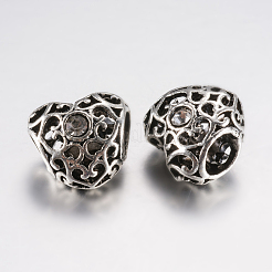 Aleación tibetana estilo rhinestone cuentas europeas&nbsp;PALLOY-F200-06I
