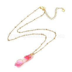 Collar con colgante de piedras preciosas de doble punta&nbsp;NJEW-JN03720