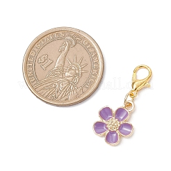 Decorazioni di pendenti con fiori in smalto in lega&nbsp;HJEW-JM04235
