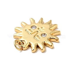 Ciondoli in ottone con placcatura a cremagliera con micro pavé di zirconi chiari&nbsp;KK-H431-23G