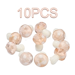 10 stücke pilz handgefertigte Bunte Malerei perlen&nbsp;LAMP-YW0001-08C