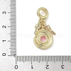 Messing mikro pflastern klare kubik zirkonia europäische baumeln charme&nbsp;KK-K368-27G