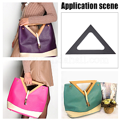 2 jeu de poignées de sac triangulaires en bois&nbsp;DIY-WR0001-12A