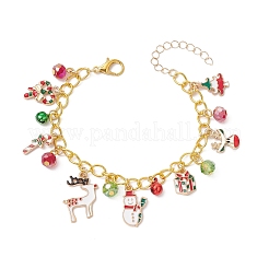 Weihnachts-Charm-Armbänder aus Emaille für Damen&nbsp;BJEW-JB12074