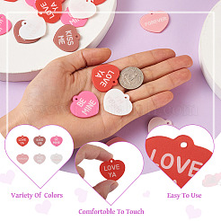 30 Stück 6 Farben Valentinstag undurchsichtige Acrylanhänger&nbsp;SACR-BT0001-03
