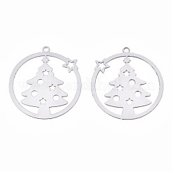 Pendentifs de Noël en filigrane d'acier inoxydable 201 anti-ternissement&nbsp;STAS-S118-003P