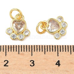 Messing-Anhänger mit Pavé-Zirkonia und Pfotenabdruck&nbsp;KK-I355-17G-06