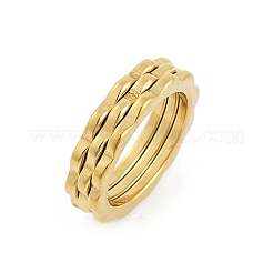 Bague en acier inoxydable 304 avec placage ionique (IP) pour femme&nbsp;RJEW-A052-01A-G