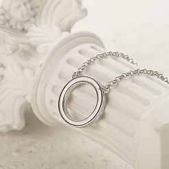 Collar de clavícula con círculo geométrico de plata s925&nbsp;JC3788