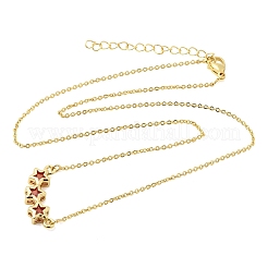 Colliers pendentifs triple étoile en laiton et verre&nbsp;KK-CBAB173-03G-08