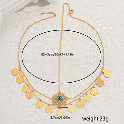 Eleganter Haarschmuck aus Zinklegierung im Vintage-Stil mit Blumenmünzen und Quasten aus Messing für Damen&nbsp;YP6332