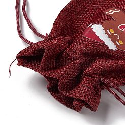 6 pièces 6 styles sacs de jute rectangle thème noël&nbsp;ABAG-E007-01