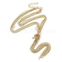 Collier lariat à chaînes en laiton&nbsp;NJEW-P289-09G