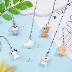 6 Stück 6 Stile Harz Hunde Charms Deckenventilator Zugkette Verlängerungen&nbsp;HJEW-DC00017