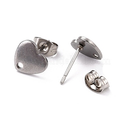 Anlaufgeschützte Ohrstecker-Beschläge aus Edelstahl 304&nbsp;STAS-I183-07A-07P