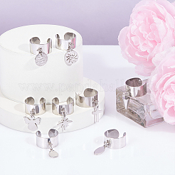 Anillos de puño abiertos de acero inoxidable 304&nbsp;RJEW-UN00017