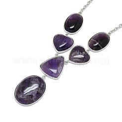 Natürlichen Amethyst Halsketten&nbsp;NJEW-C049-01A-P