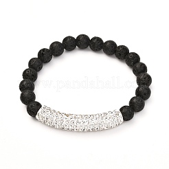 Diffuseur d'huile de roche de lave naturelle perles de méditation de yoga bracelets extensibles ensemble pour hommes femmes filles bijoux&nbsp;BJEW-JB06699