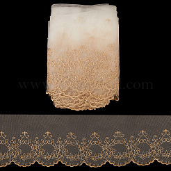 10 Yards Polyester-Spitzenband mit Blumenstickerei&nbsp;OCOR-GF0004-86