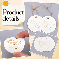 100 stücke muttertag flache runde gold stempel wort glücklich muttertag hängen tag&nbsp;DIY-SP0003-88A