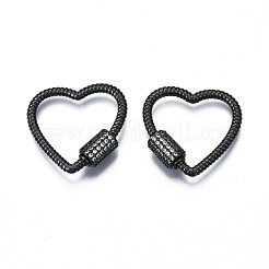Messing Micro Pave klare Zirkonia Schraube Karabiner Schloss Charms&nbsp;ZIRC-T004-99