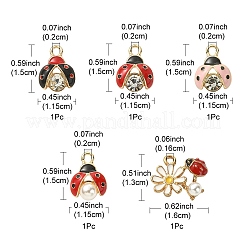 5 Stück 5 Stile Legierungs-Strass-Anhänger&nbsp;ENAM-YW0003-37